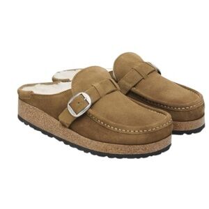 Birkenstock  Buckle Shearling Clogs NEW